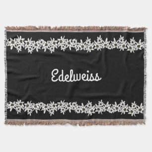 Tejida Manta blanco y negro del tiro de Edelweiss