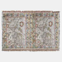 Tejida Manta de encargo del tiro del monograma del mapa