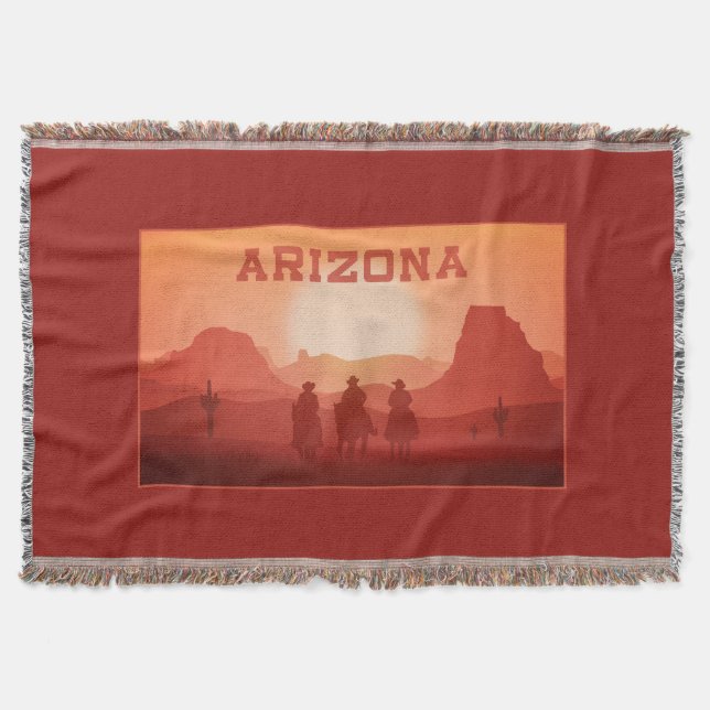 Tejida Manta de lanzamiento de Arizona Sunset (Anverso)