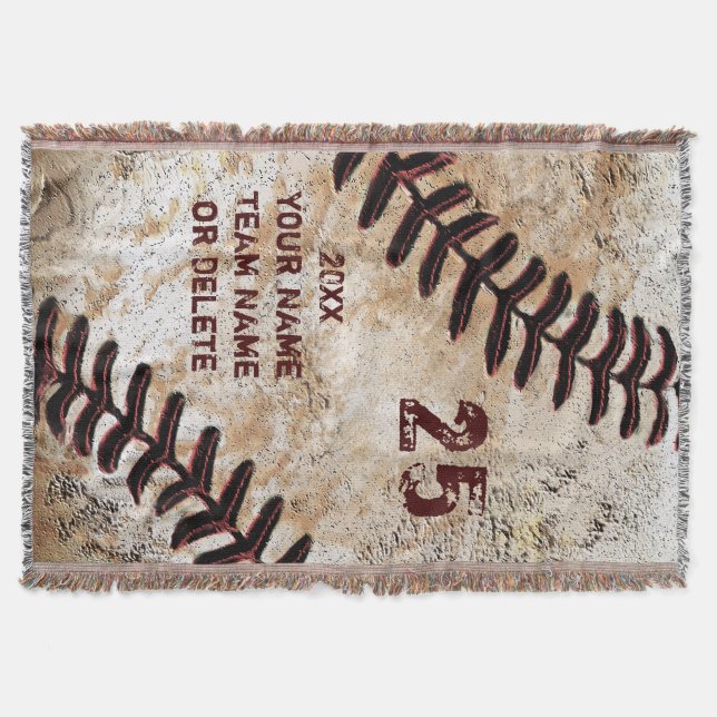 Tejida Manta de lanzamiento de béisbol personalizada más  (Anverso)
