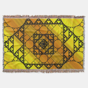 Tejida Manta de lanzamiento de geometría fractal