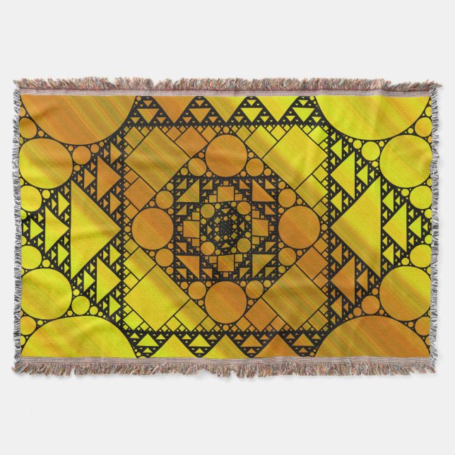 Tejida Manta de lanzamiento de geometría fractal (Anverso)