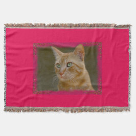 Tejida Manta del tiro del gato del jengibre