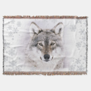 Tejida Manta del tiro del lobo del invierno