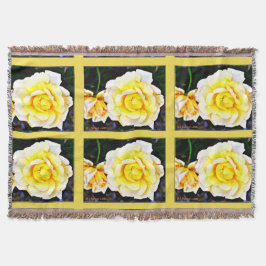 Tejida Manta del tiro del rosa amarillo