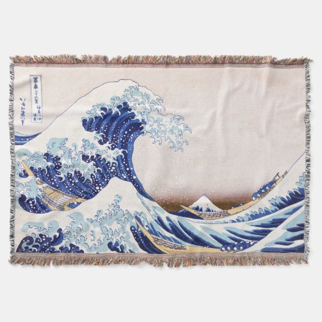 Tejida Manta japonesa del tiro de las ondas (Anverso)