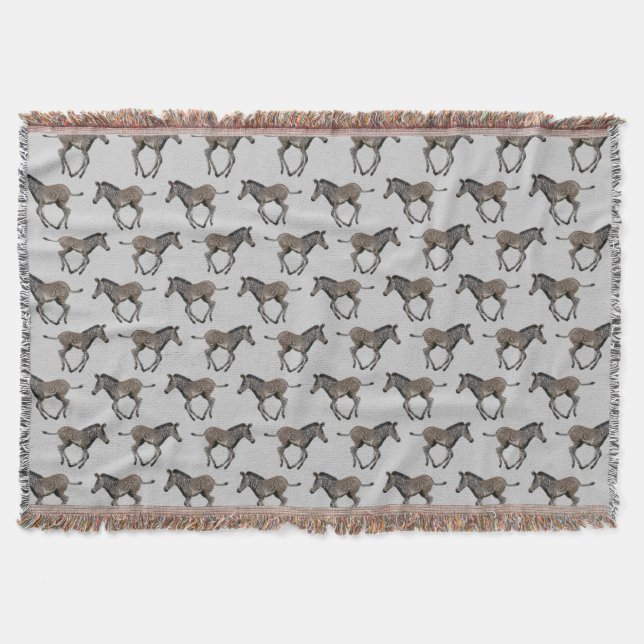 Tejida Manta para lanzar cebra de Grevy bebé (gris claro) (Anverso)
