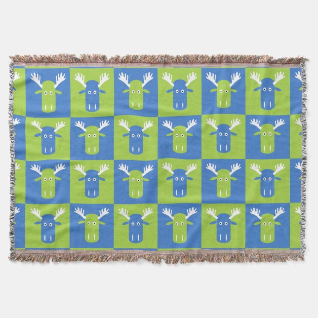 Tejida Moose Head Pop Art arrojar manta (Anverso)