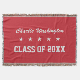 Tejida Nombre de la graduación, año y manta de encargo