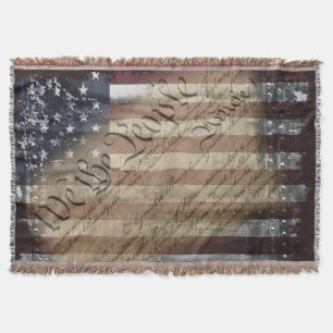 Tejida Nosotros la manta del tiro de la bandera americana