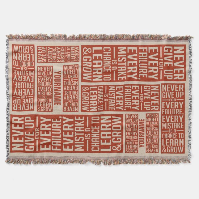 Tejida NUNCA RENUNCIAR A la manta de lanzamiento de perso (Anverso)