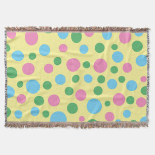 Tejida Patrón de puntos de polka coloridos arroja manta
