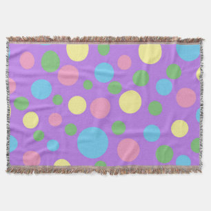 Tejida Patrón de puntos de polka coloridos arroja manta