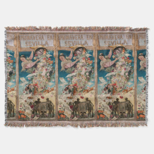 Tejida "Primavera en Sevilla" arte arrojar manta