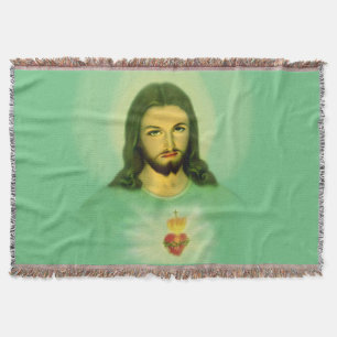 Tejida Sagrado Corazón de Jesús arroja manta