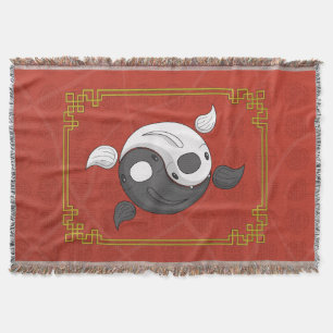 Tejida Yin y Yang la manta de Koi Throw
