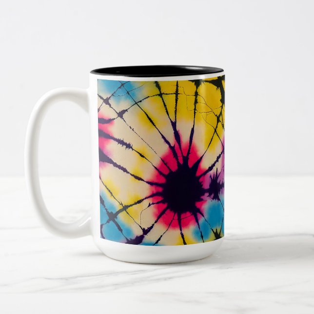 Tejido de boho tye taza de café, hippie, tintes de (Izquierda)