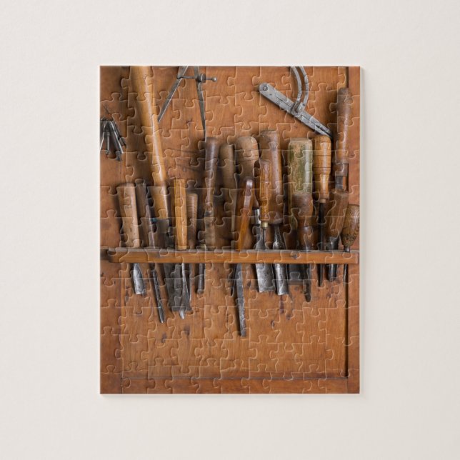Tejido de madera Jigsaw Puzzle IWoodwork Tools She (Vertical)