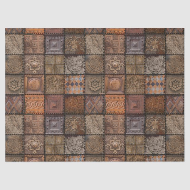 Tejido de mosaicos de época o papel de descomposic (Anverso)