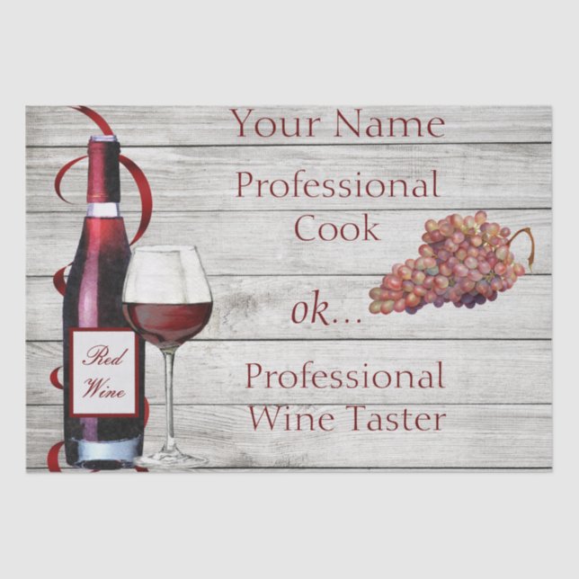 Tejido de papel 2 Prof. Wine Taster PERSONALIZADO (Anverso)