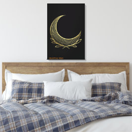 Tejido Dorado Gracia Lunar Lienzo de Arte Fino