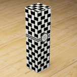 Tejido - Negro e Marfil en caja de vino gris<br><div class="desc">Tejidos de marfil negro y claro (blanco roto) sobre un fondo gris. Hay otras coloridas disponibles.</div>