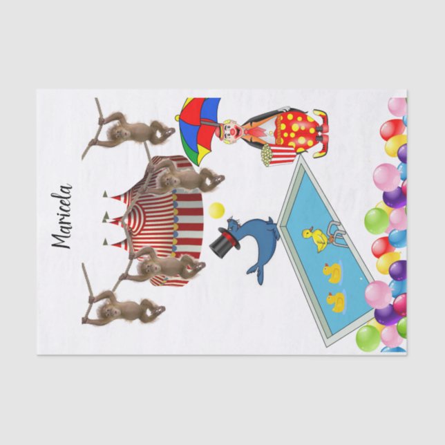 Tejido Papel Zoo Circus Clowe Seol Ducks (Anverso)