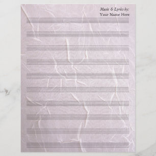 Tejido rosado en blanco Hoja de papel Música 10 St