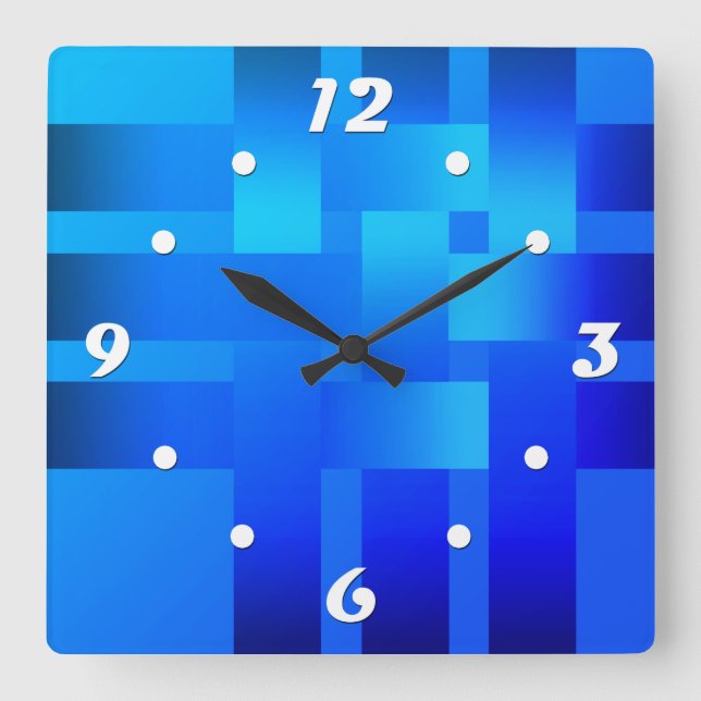 Tejidos, cintas, reloj de pared cuadrado satinado (Anverso)