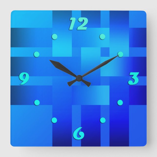 Tejidos, cintas, reloj de pared cuadrado satinado (Anverso)