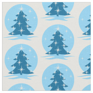 Tejidos de árbol de Navidad azul de tela de vacaci