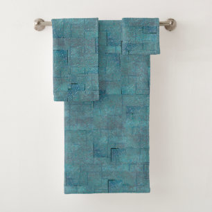 Tejidos de mosaico en forma de textura de cian a g