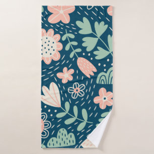 Tejidos estilizados florales a mano. Patrón de foc