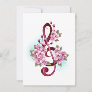 Tejidos musicales notas de colores con flores de S