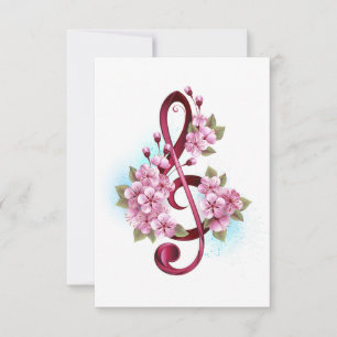 Tejidos musicales notas de colores con flores de S