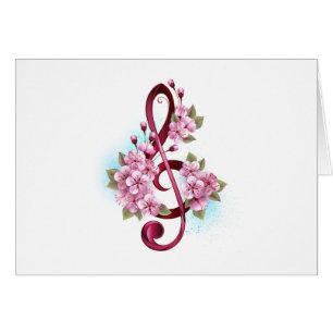 Tejidos musicales notas de colores con flores de S