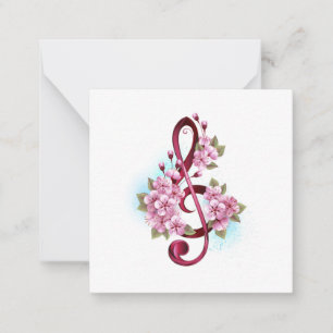 Tejidos musicales notas de colores con flores de S