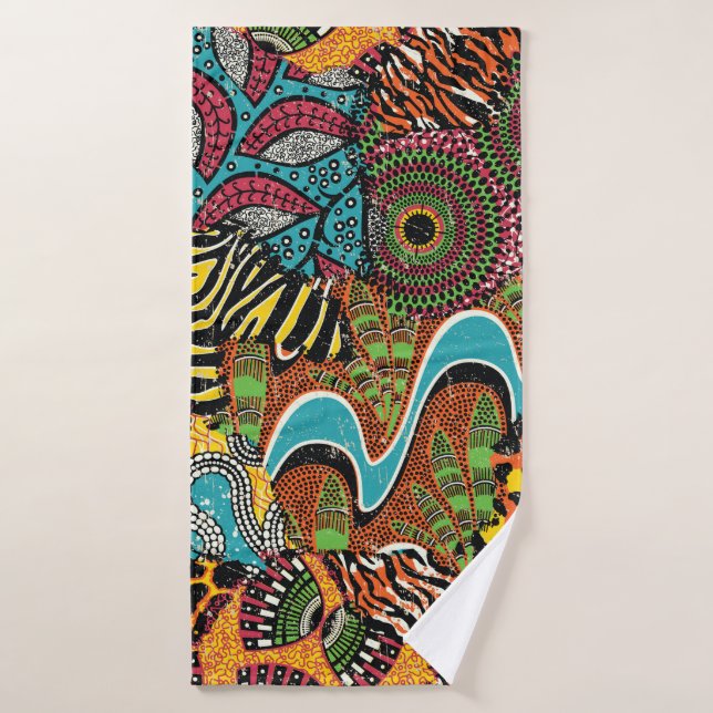 Tejidos tradicionales africanos y pieles silvestre (Toalla de baño)
