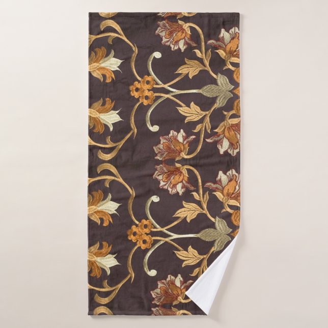 Tejidos vintage con flores bordadas, fondo (Toalla de baño)