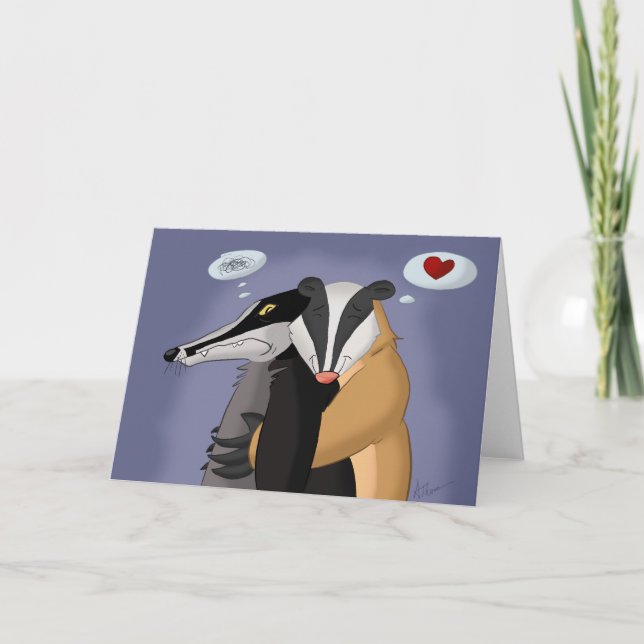 Tejones en tarjeta de felicitación del amor (Anverso)