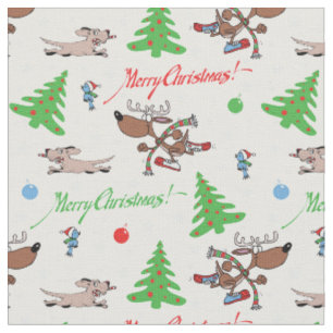 Tela С venado de locos navidades