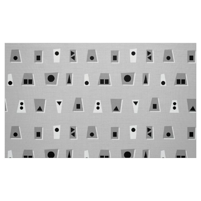Tela 020216 - Gris, blanco y negro sobre gris CCCC ("Cuarto gordo" (fat quarter))