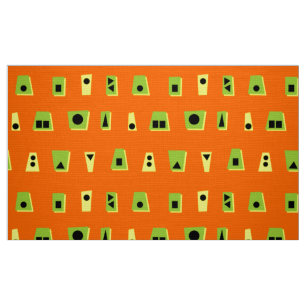 Tela 020216 - Verde, amarillo y negro sobre el Naranja