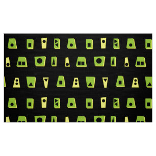 Tela 020216 - Verde, amarillo y negro sobre negro