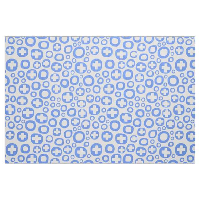 Tela 050215 - Baby Blue sobre Blanco ("Cuarto gordo" (fat quarter))