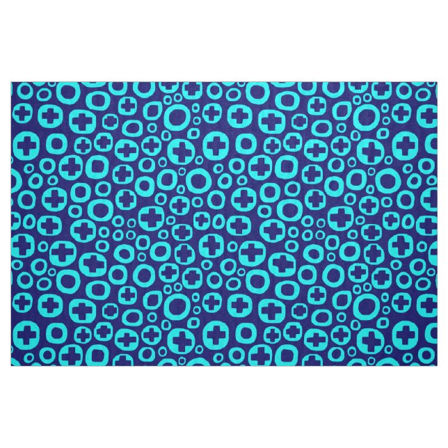 Tela 050215 - Cyan sobre Azul Marino Profundo ("Cuarto gordo" (fat quarter))