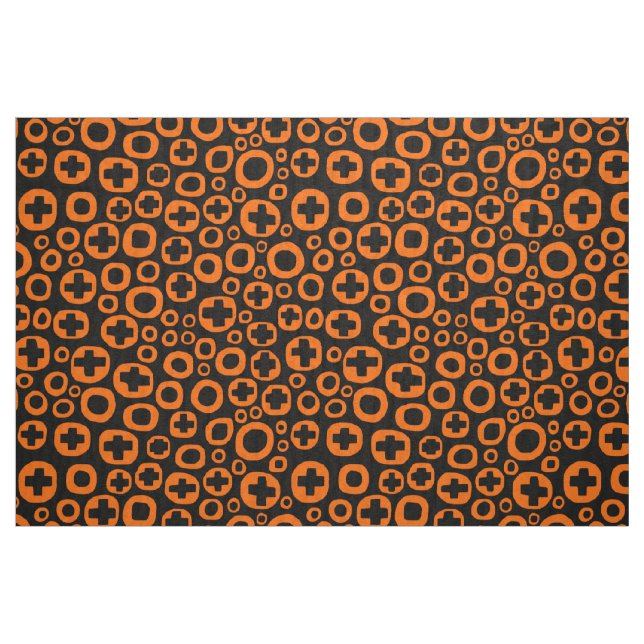 Tela 050215 - Naranja en negro ("Cuarto gordo" (fat quarter))