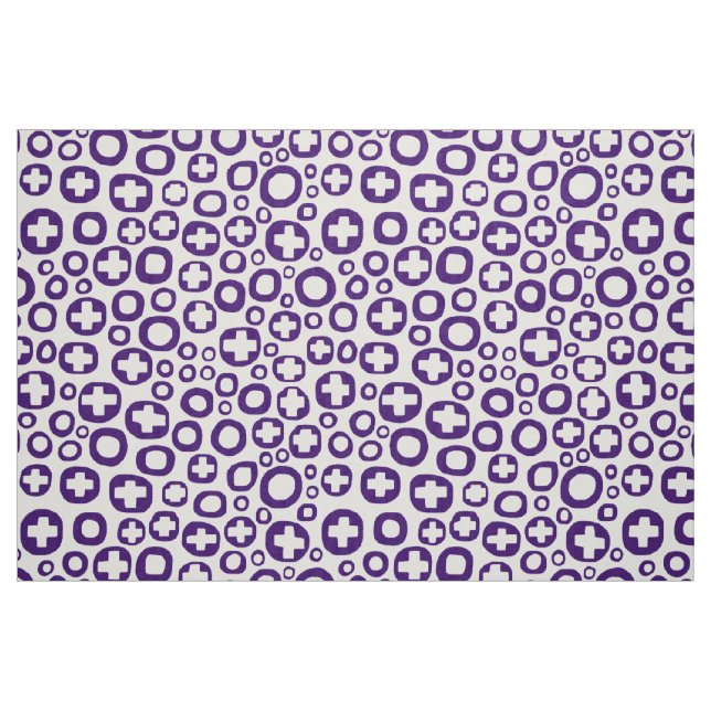 Tela 050215 - Púrpura profundo en blanco ("Cuarto gordo" (fat quarter))