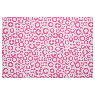Tela 050215 - Rosa caliente en blanco