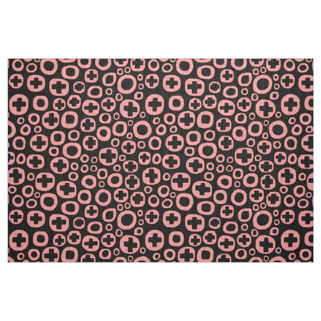 Tela 050215 - Rosa suave en negro ("Cuarto gordo" (fat quarter))
